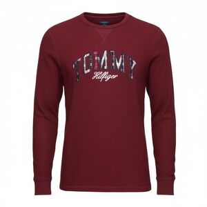 Tommy Hilfiger mens Waffle Knit Logo Patch Pajama Shirt long sleeve size  XL